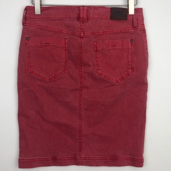 Anthro Holding Horses Red Denim Jean Skirt - Picture 4 of 8